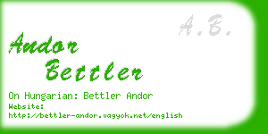 andor bettler business card